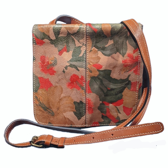 Patricia Nash Designs Granada Floral Spring Lily Leather Crossbody Flap Bag - Picture 2 of 2